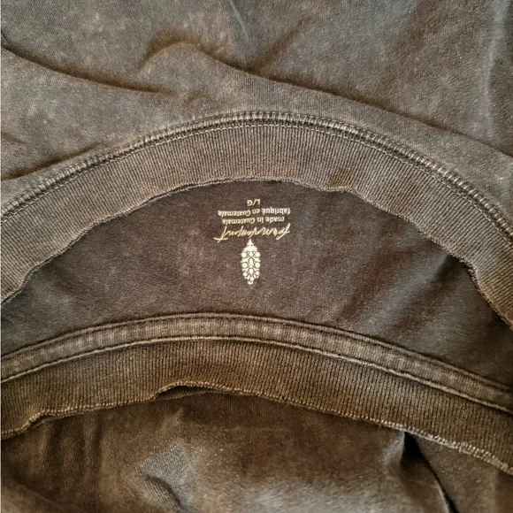 Free People Washed Charcoal Oversized Short Sleeve Tunic Tee - Picture 3 of 3